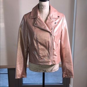 forever 21 Dusty Pink Faux Leather Casual Jacket